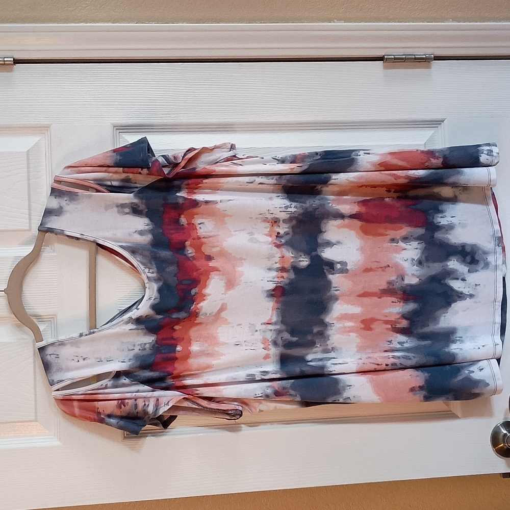 Lane Bryant Cold Shoulder Tie Dye Swing Tee y555